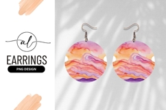 Watercolor Landscape With Sun Round Earring Png Product Image 1