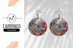 Colorful Coral Reef Digital Art Round Earring Png Product Image 1