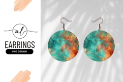 Turquoise And Bronze Patina Round Earring Png Product Image 1