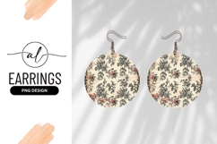 Round Earring Png Vintage Floral Pattern Product Image 1