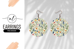 Floral Meadow Circular Design Round Earring Png Product Image 1