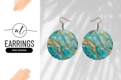 Teal And Gold Abstract Round Earring Png Product Image 1