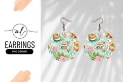 Elegant Floral Tea Party Round Earring Png Product Image 1
