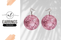 Pink Cherry Blossoms On Watercolor Round Background Product Image 1