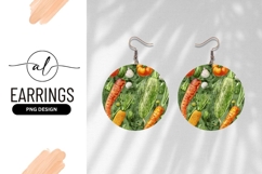 Watercolor Vegetables Round Earring Png Illustration Product Image 1