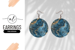 Blue And Gold Marble Round Earring Png Product Image 1