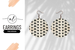 Panda Bear Pattern on Beige Background Inside a Circle Product Image 1