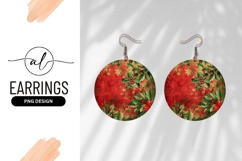 Festive Red and Green Christmas Circle with Holly Berries Product Image 1