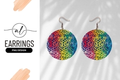Colorful Rainbow Patterned Circle with Dark Blue Spots Product Image 1