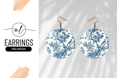 Blue and White Floral Pattern with Bird Butterfly Product Image 1