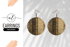 Old Antique Book Cover Round Earring Png Product Image 1