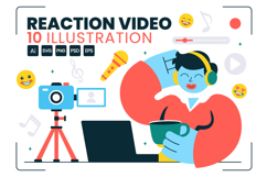 10 Social Media Reaction Video Illustration Product Image 1