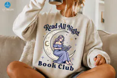 Read All Night Book Club PNG, Funny Book Lover Design Product Image 1