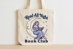 Read All Night Book Club PNG, Funny Book Lover Design Product Image 4
