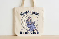 Read All Night Book Club PNG, Funny Book Lover Design Product Image 4