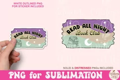 Read all Night Book Club Png, Book Lover Sublimation Product Image 2