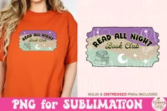 Read all Night Book Club Png, Book Lover Sublimation Product Image 4