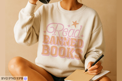 Read Banned Books Baseball SVG T-shirt Design Product Image 3
