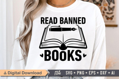 Read Banned Books SVG, Book Lover SVG, Reading SVG Product Image 1