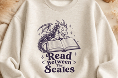 Read Between The Scales SVG PNG, Dragon Bookish Design Product Image 2