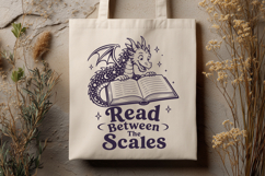 Read Between The Scales SVG PNG, Dragon Bookish Design Product Image 3