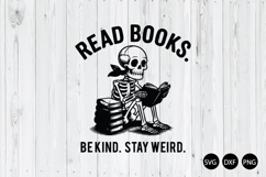 Read Books Be Kind Stay Weird SVG, Book Lover SVG Product Image 1