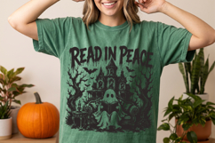 Read in Peace Ghost Png, Funny Book Stack with Ghost Product Image 2