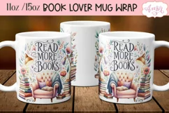Read more books mug wrap sublimation PNG | Book lover mug Product Image 2