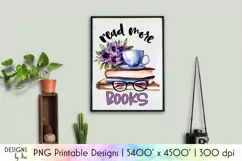 Read More Books Sublimation | Watercolour Books & Flowers Product Image 1