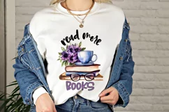 Read More Books Sublimation | Watercolour Books & Flowers Product Image 2