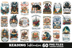 Reading Sublimation Bundle 60 Designs PNG Product Image 1