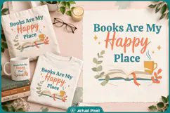 Book Lover Quotes Books are My Happy Place Product Image 1