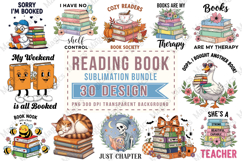 Reading Book Sublimation Bundle, Book Design Png Product Image 1