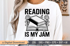 Reading Is My Jam SVG, Book Lover SVG, Reading SVG Product Image 1