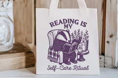 Reading Is My Self-Care Ritual SVG PNG Cozy Badger Clipart Product Image 2