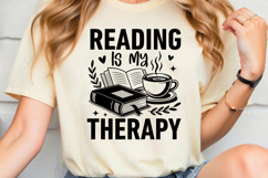Reading Is My Therapy SVG, Book Lover SVG, Reading SVG Product Image 2