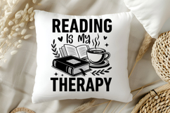 Reading Is My Therapy SVG, Book Lover SVG, Reading SVG Product Image 5