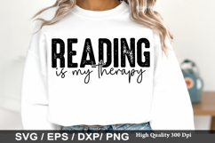 Reading is My Therapy - Reading SVG Design Product Image 1