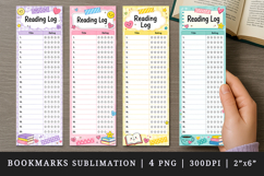 Reading Log bookmarks printable sublimation bookmark design Product Image 1