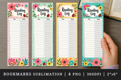 Reading Log bookmarks printable sublimation bookmark design Product Image 1