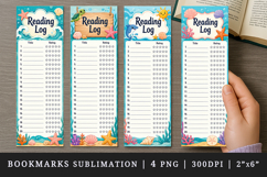 Reading Log bookmarks printable sublimation bookmark design Product Image 1