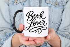 Create beautiful bookish crafts with this Book Lover SVG cut file featuring bold flowing script and elegant flourish accents. This design is perfect for readers, bookworms, teachers, librarians, and anyone who loves curling up with a good book.