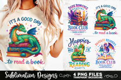 Fantasy Book Lovers Designs PNG Sublimation Dragons Product Image 3