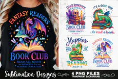 Fantasy Book Lovers Designs PNG Sublimation Dragons Product Image 4