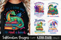 Fantasy Book Lovers Designs PNG Sublimation Dragons Product Image 7