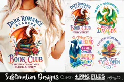 Fantasy Book Lovers Designs PNG Sublimation Dragons Product Image 2