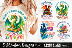 Fantasy Book Lovers Designs PNG Sublimation Dragons Product Image 3