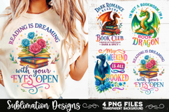 Fantasy Book Lovers Designs PNG Sublimation Dragons Product Image 4