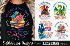 Fantasy Book Lovers Designs PNG Sublimation Dragons Product Image 5