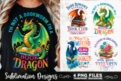 Fantasy Book Lovers Designs PNG Sublimation Dragons Product Image 6